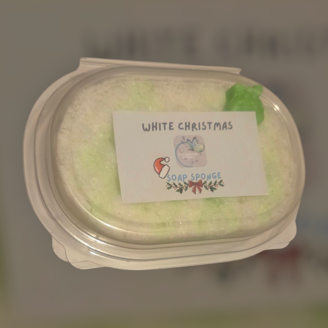 White Christmas Soap Sponge