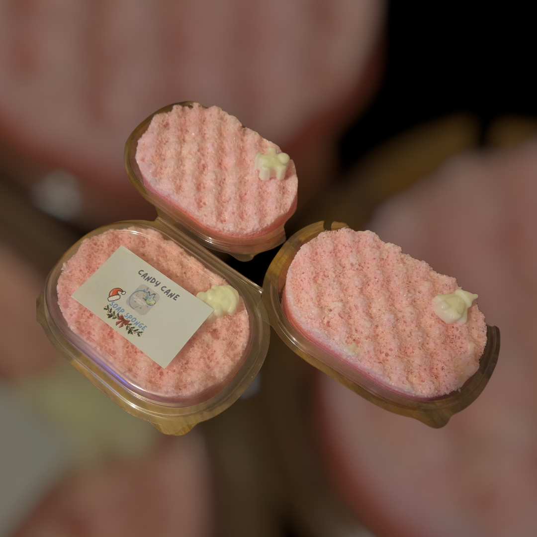 Candy Cane Soap Sponge