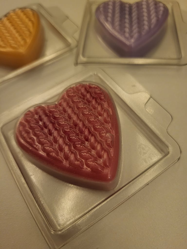 Knitted Wax Melt Hearts