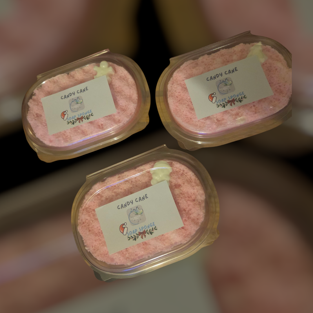 Candy Cane Soap Sponge